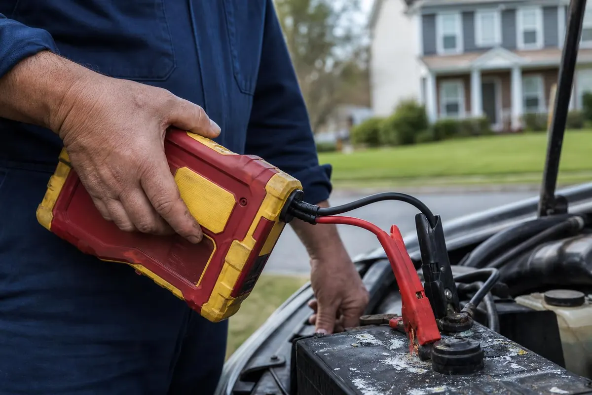 24/7 Emergency Roadside Assistance — technician at work